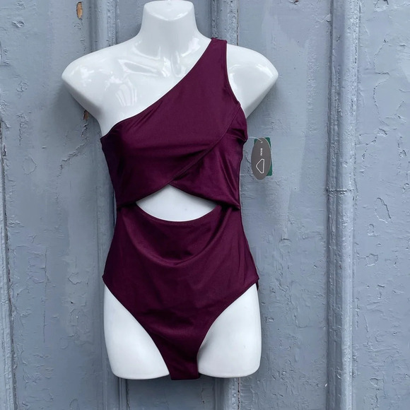 Simons BNWT Merlot  one piece cut out bathing suit, medium - Picture 1 of 7